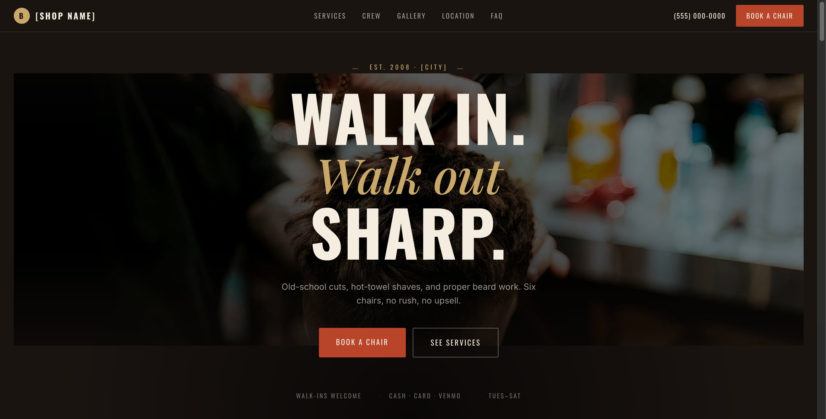 Old-School Cuts website preview